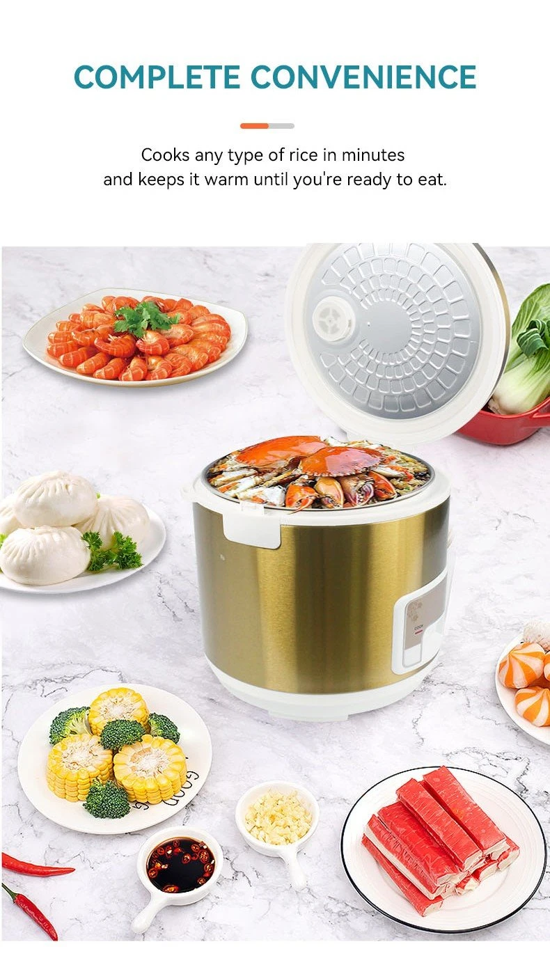 gold color stainless steel electric rice cooker