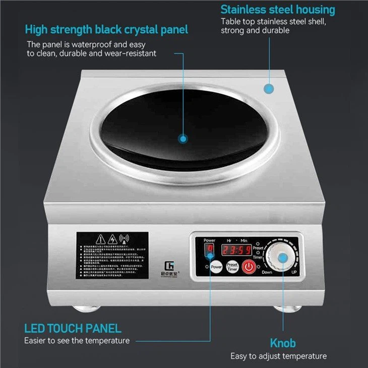 201 stainless steel commercial induction cooker 3500w